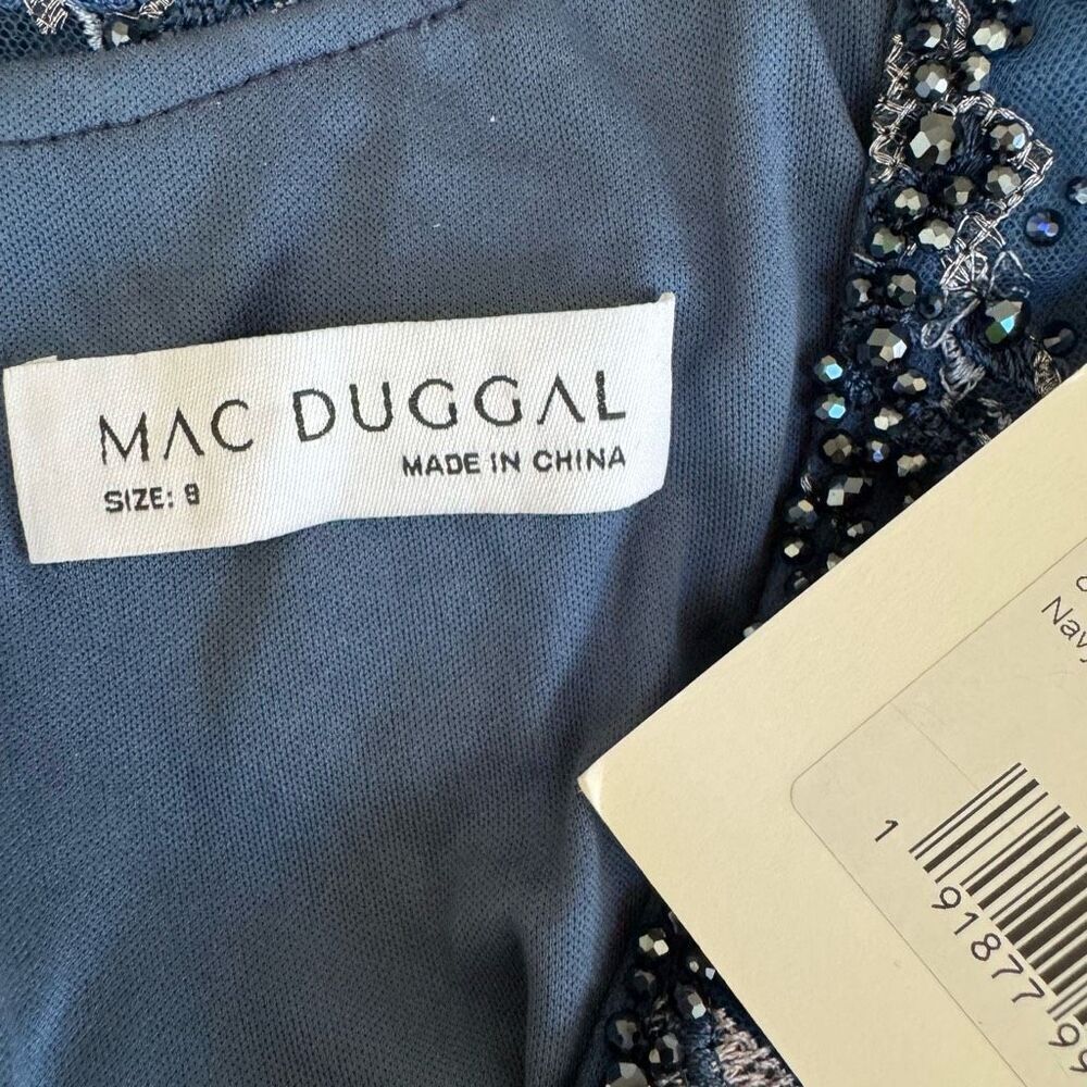 Mac Duggal Women's Embellished Illusion Butterfly Sleeve A-Line Gown size 8 NWT - Picture 6 of 9